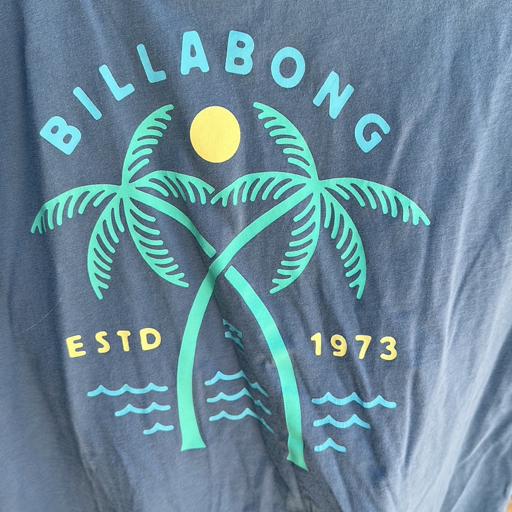 Billabong T-Shirt Men's cotton Medium Short Sleeve Tee Blue with pocket